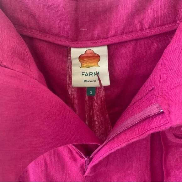 NWOT Farm Rio Pink 100% Linen Pants Size XS - Picture 8 of 9